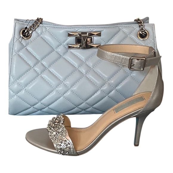 Betsey Johnson Silver “Gina” Rhinestone Heels - Picture 2 of 10